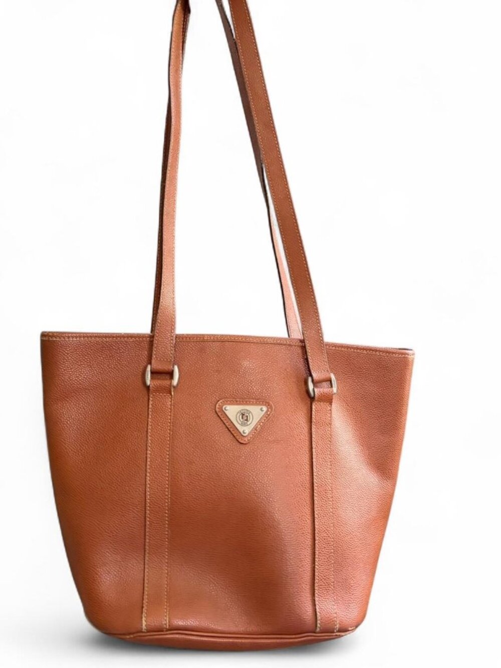 Renoma Paris brown leather tote bag with pebbled texture #paris #pebbled